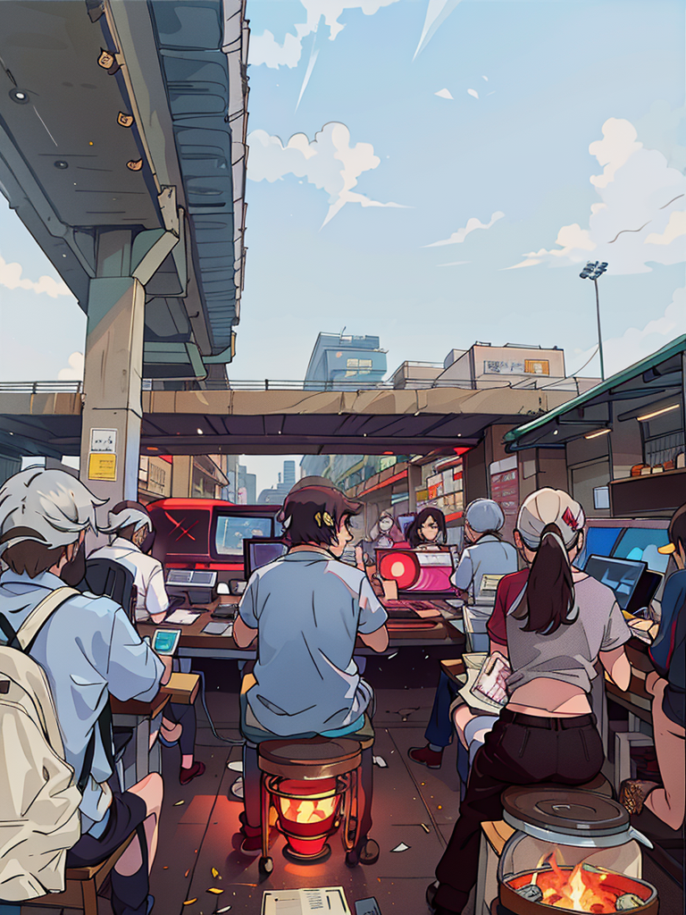 Ảnh gốc của bức hình anime này là cảnh tắc đường ở Hà Nội. (Ảnh: Anh Vũ) Ảnh gốc của bức hình anime này là cảnh tắc đường ở Hà Nội. (Ảnh: Anh Vũ)