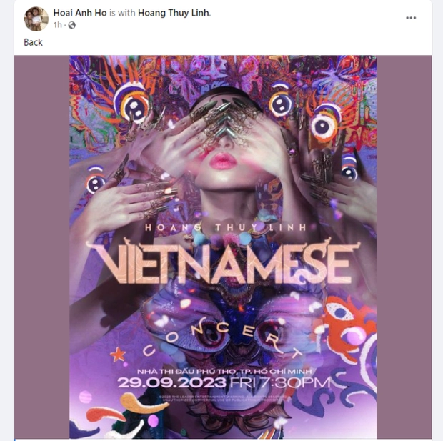 Hồ Hoài Anh ngầm tuyên bố trở lại âm nhạc bằng dự án live concert của Hoàng Thùy Linh. Hồ Hoài Anh ngầm tuyên bố trở lại âm nhạc bằng dự án live concert của Hoàng Thùy Linh.