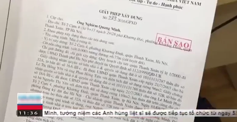 Căn chung cư mini của ông Nghiêm Quang Minh bị VTV "điểm tên" vì vi phạm quy định trong xây dựng Căn chung cư mini của ông Nghiêm Quang Minh bị VTV "điểm tên" vì vi phạm quy định trong xây dựng