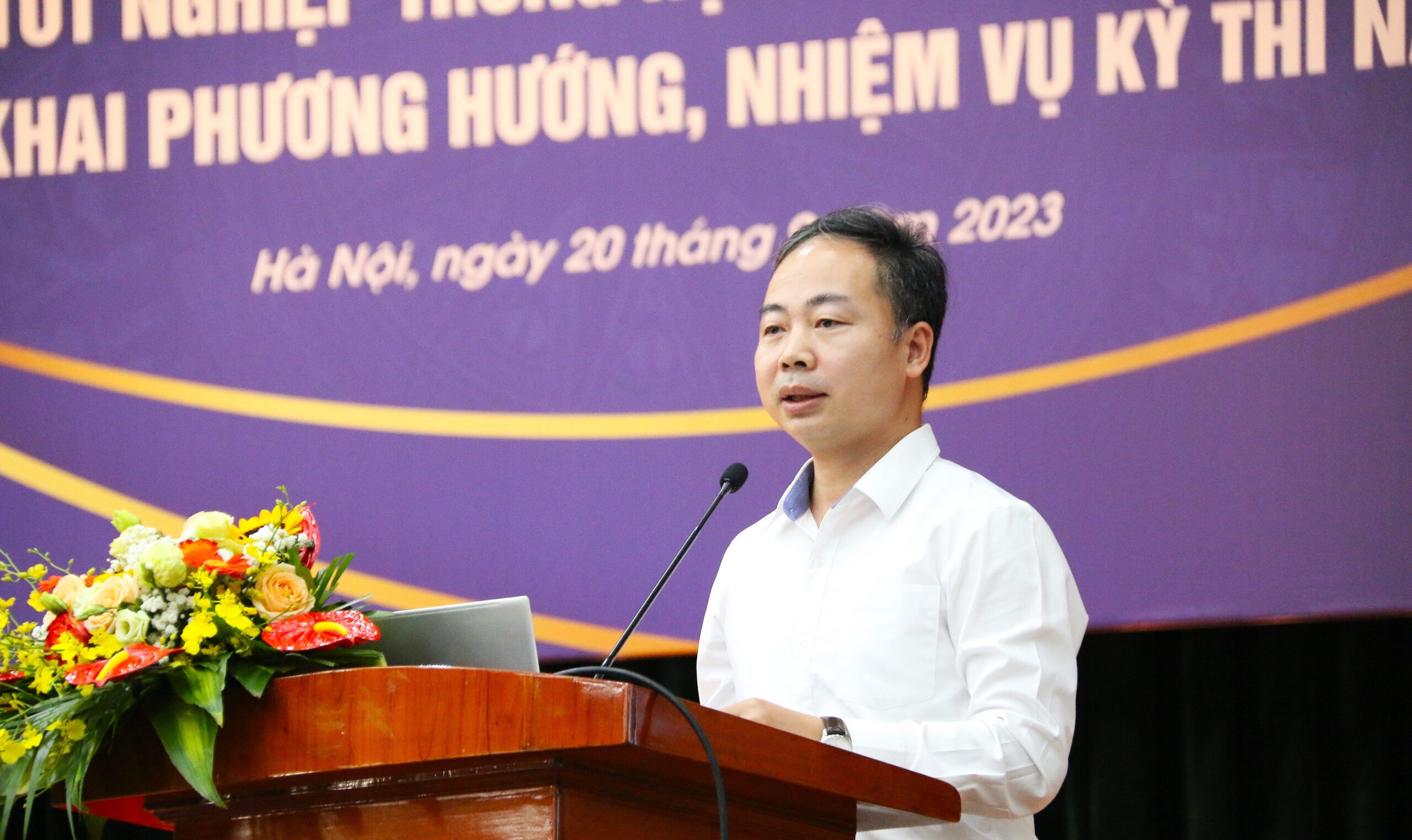 Ông Nguyễn Ngọc Hà, Phó Cục trưởng Cục Quản lý chất lượng (Bộ GD&ĐT) nói về các môn thi trong kì thi tốt nghiệp THPT 2025. (Ảnh: Thanh Hùng) Ông Nguyễn Ngọc Hà, Phó Cục trưởng Cục Quản lý chất lượng (Bộ GD&ĐT) nói về các môn thi trong kì thi tốt nghiệp THPT 2025. (Ảnh: Thanh Hùng)