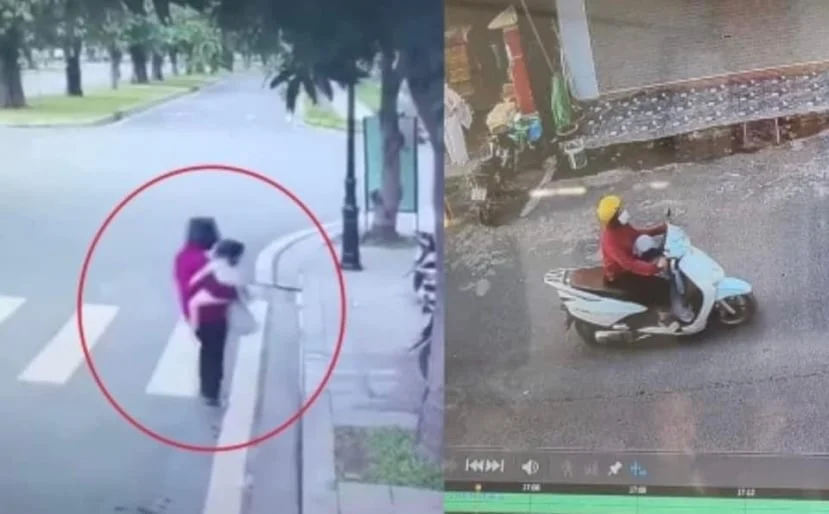 Hình ảnh nghi phạm bắt và đưa cháu bé từ Hà Nội đến Hưng Yên