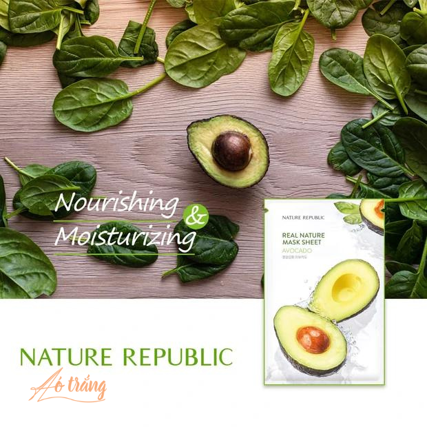 Nature Republic mặt nạ giấy dưỡng ẩm, ngăn ngừa lão hóa da Real Nature Avocado Mask Sheet Nature Republic mặt nạ giấy dưỡng ẩm, ngăn ngừa lão hóa da Real Nature Avocado Mask Sheet