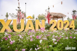 Không gian ngập tràn sắc xuân tại đường hoa Home Hanoi Xuan 2024 