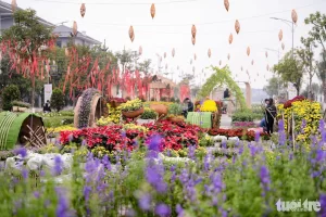 Không gian ngập sắc hoa tại đường hoa Home Hanoi Xuan 2024 hứa hẹn sẽ là điểm đến được yêu thích trong Tết này