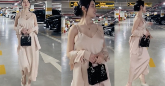 Chu Thanh Huyền diện váy sexy, xách túi trăm triệu thả dáng trong hầm xe, gây chú ý với 2 giây hớ hênh khoe vòng một lấp ló