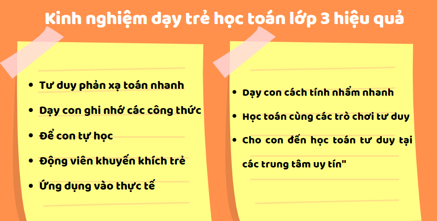 Học toán lớp 3 sao cho hiệu quả