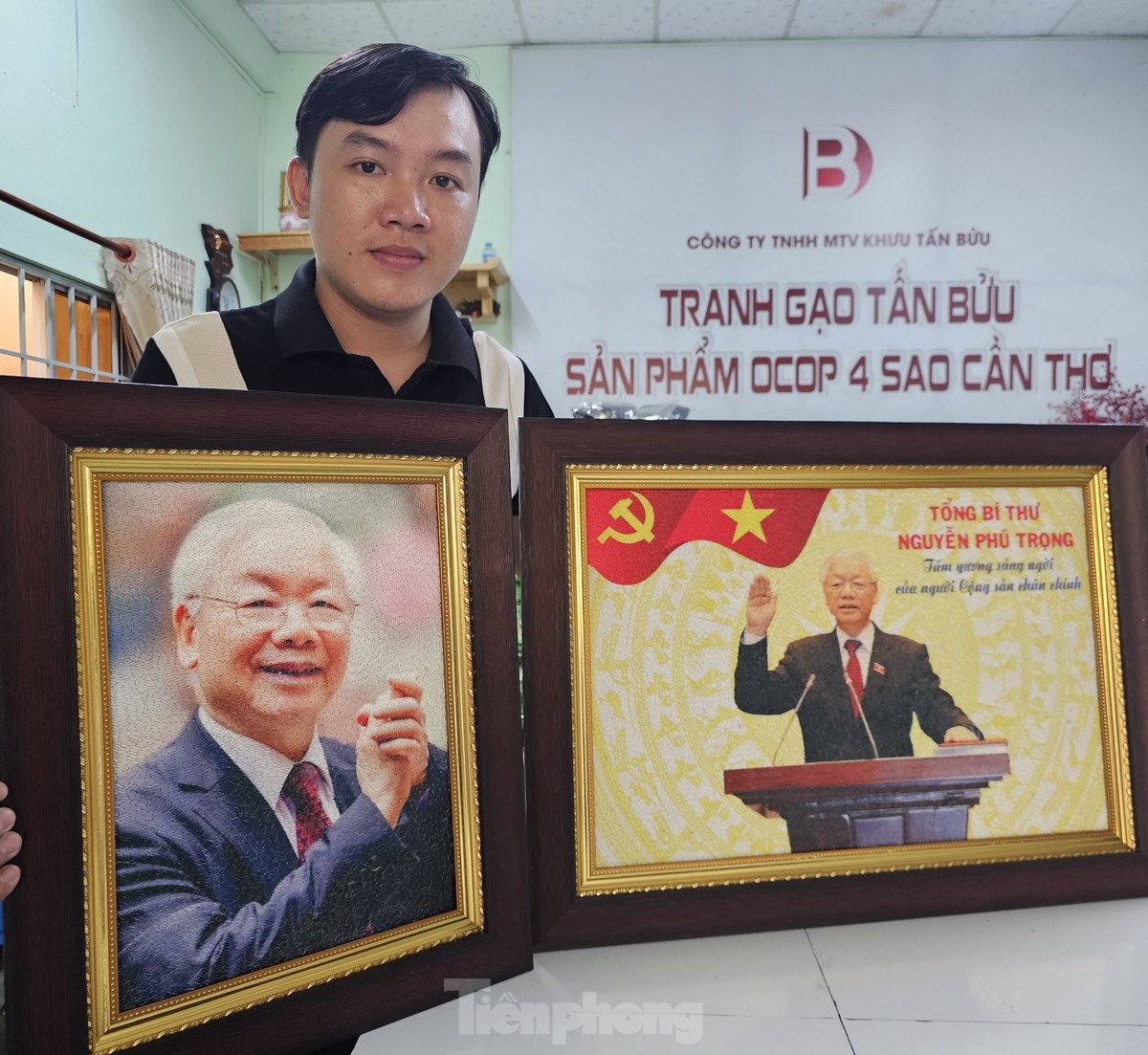 Thanh niên Cần Thơ vẽ tranh gạo tưởng nhớ Tổng Bí thư Nguyễn Phú Trọng