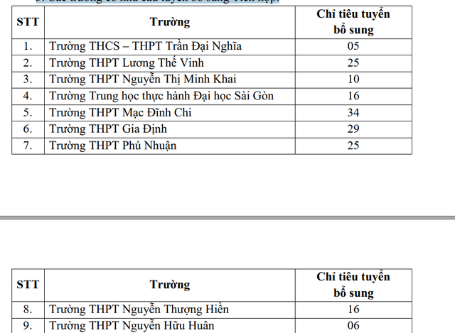 TP HCM Mở Đợt Tuyển Sinh Bổ Sung Vào Các Lớp 10 Tích Hợp