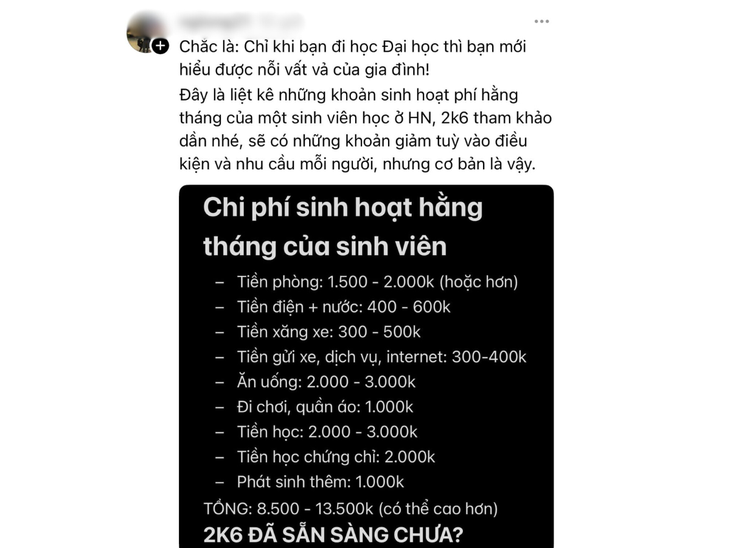 Tranh cãi sinh viên tiêu hơn 13,5 triệu đồng/tháng nhiều hay ít