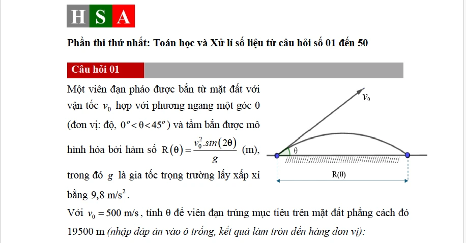 đề thi tham khảo kỳ thi đánh giá năng lực học sinh