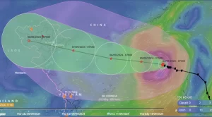Bão số 3 đã mạnh lên cấp cuồng phong