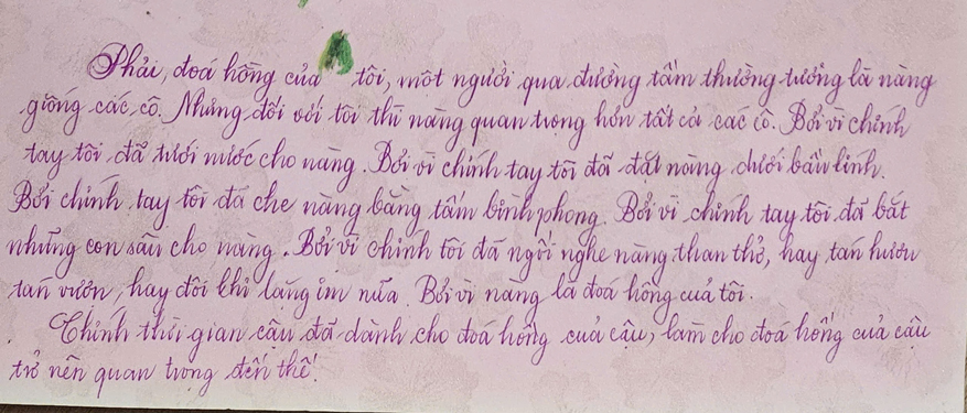 Phạm Nguyễn Hoàng Vy và chuyện "nét chữ nết người"