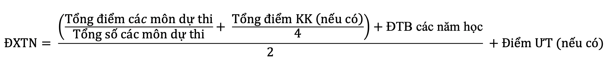 Công thức tính điểm xét tốt nghiệp THPT từ năm 2025