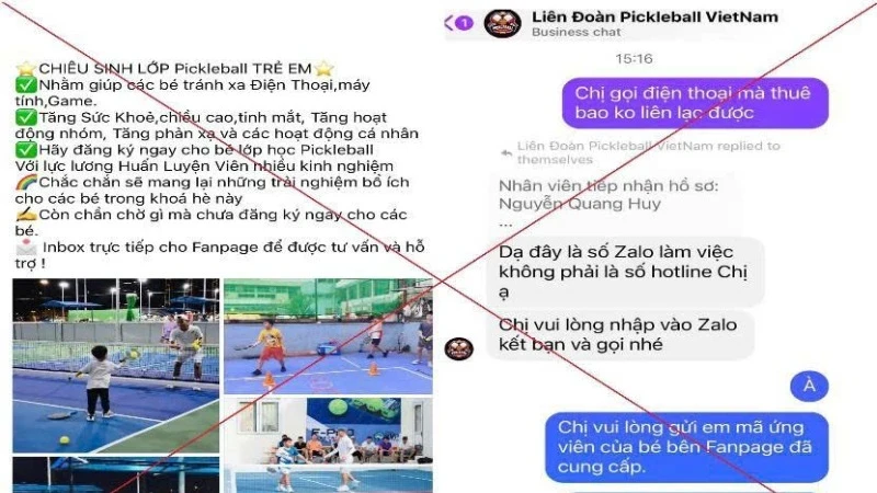 Đăng ký cho con học Pickleball trên facebook bị lừa gần 400 triệu đồng