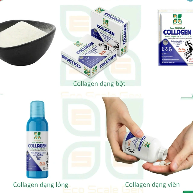 Sản phẩm được phát triển với 3 dạng: collagen dạng bột tinh khiết; collagen dạng viên nén; collagen dạng lỏng (nước uống)