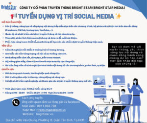 Bright Star Media tuyển dụng chuyên viên Social Media