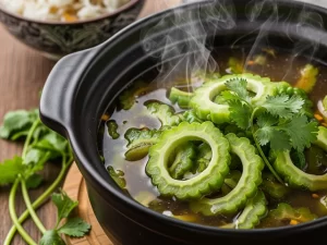 Khổ qua chứa nhiều dưỡng chất có tác dụng cải thiện chức năng gan ẢNH: AI