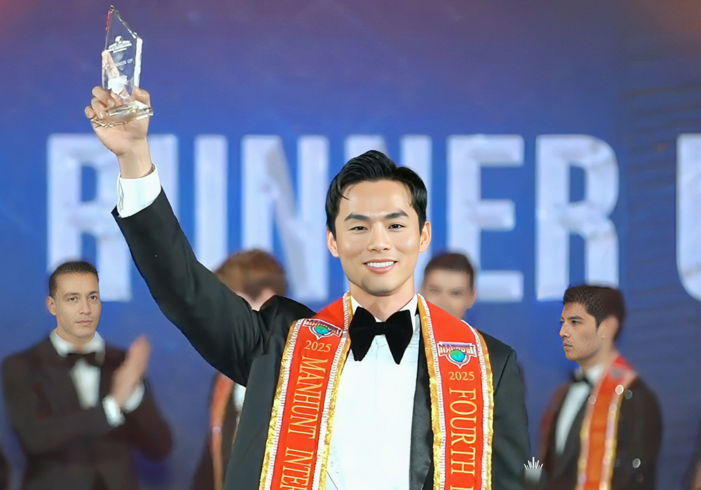Người mẫu Vũ Linh - đại diện Việt Nam - đoạt Á vương 4 Manhunt International 2025.