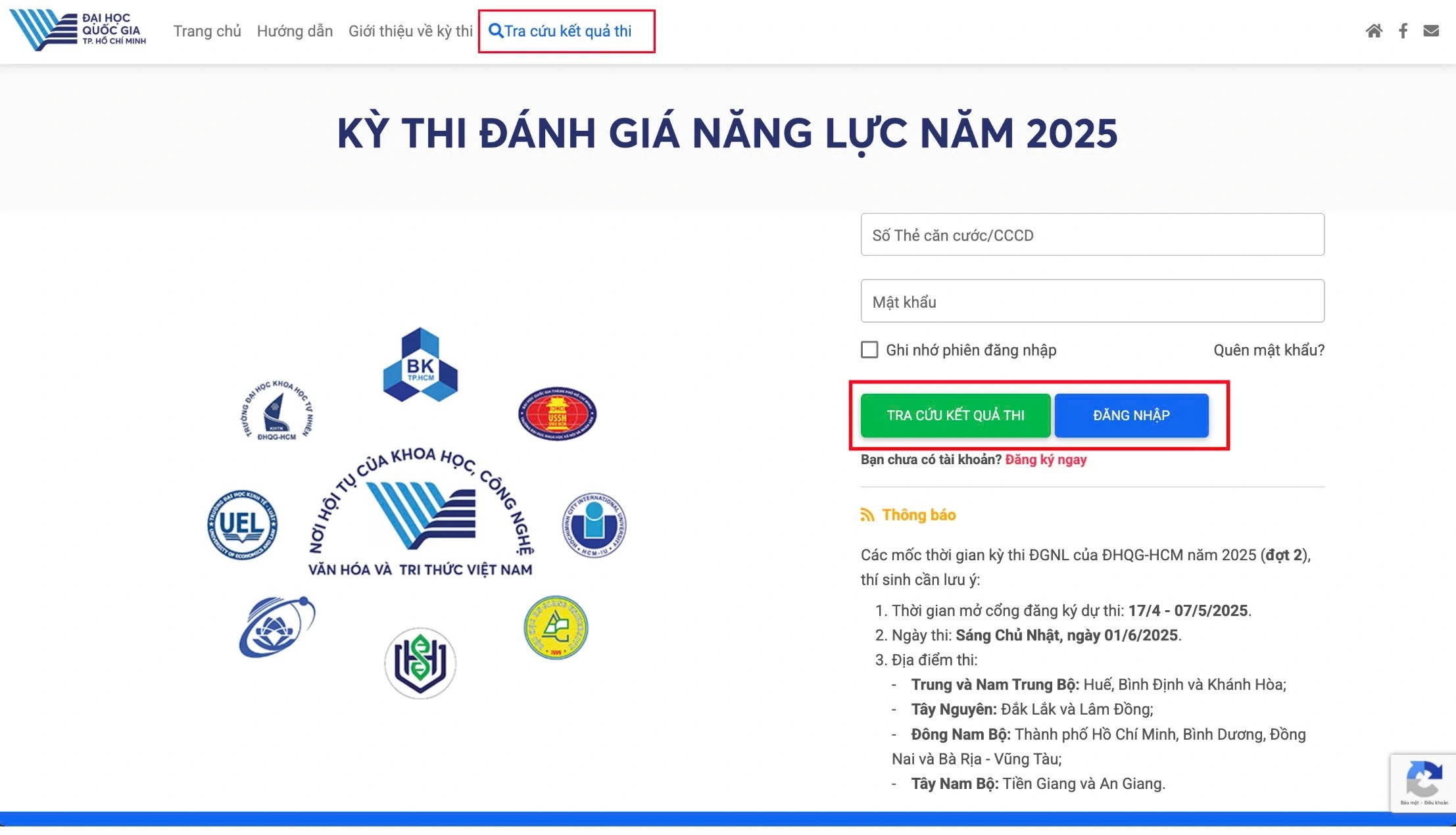 Cổng tra cứu điểm thi năng lực ĐH Quốc gia TP.HCM bị nghẽn nhiều giờ