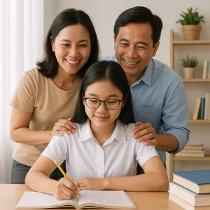 Sự đồng hành và động viên của phụ huynh giúp thí sinh tự tin hơn trong kỳ thi tuyển sinh lớp 10