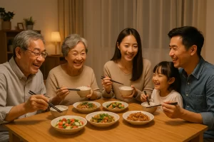 Người lớn tuổi sẽ cần nhiều hơn các chất dinh dưỡng như protein, canxi...Ảnh: AI