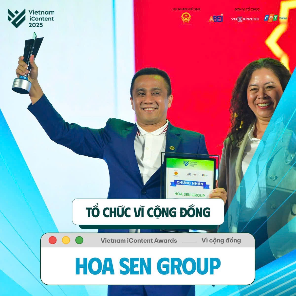 Tập đoàn Hoa Sen 2 năm liên tiếp được vinh danh tại Vietnam iContent Awards