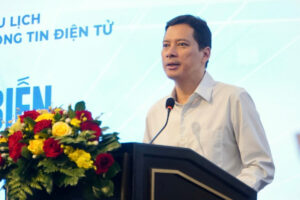 Ông Lê Quang Tự Do, Cục trưởng Cục Phát thanh, truyền hình và Thông tin điện tử phát biểu tại hội nghị