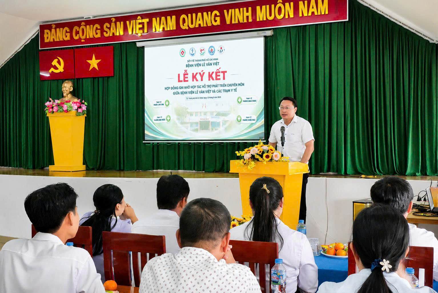 Ông Lê Ngọc Dũng, Chủ tịch UBND phường Long Trường, TP.HCM phát biểu