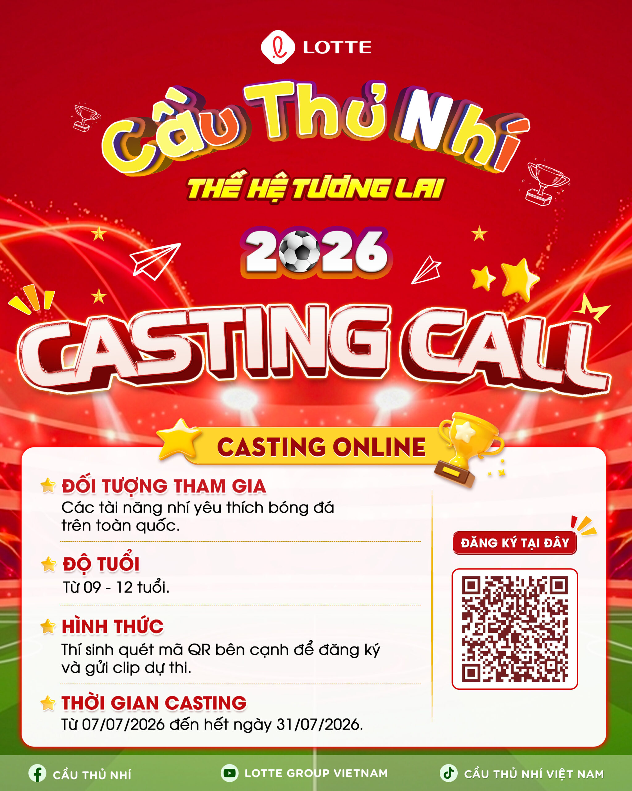 “Cầu thủ nhí - Thế hệ tương lai 2026” chính thức trở lại, mở cổng casting